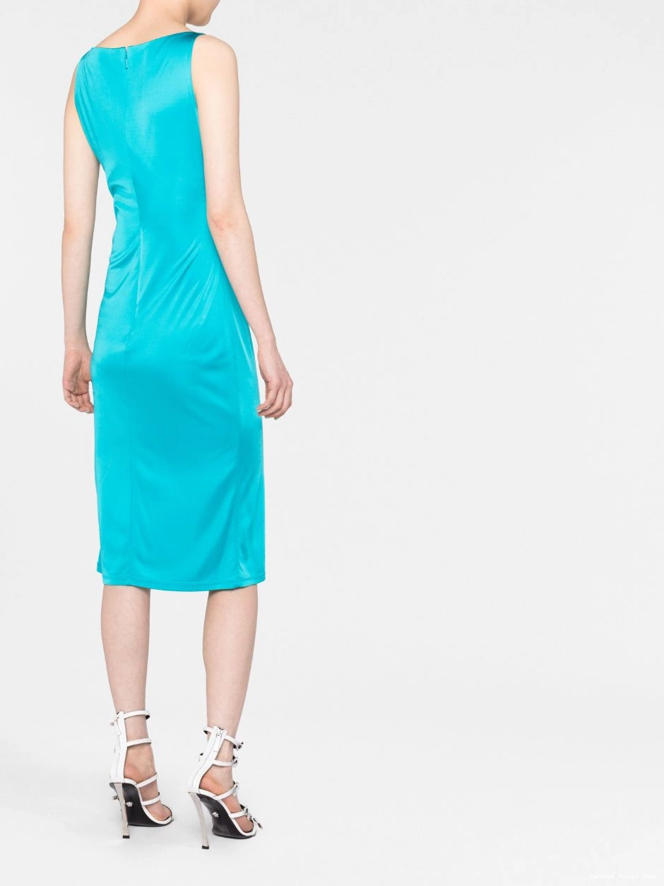 Affordable midi logo-plaque dress Women cowl-neck Versace 0325